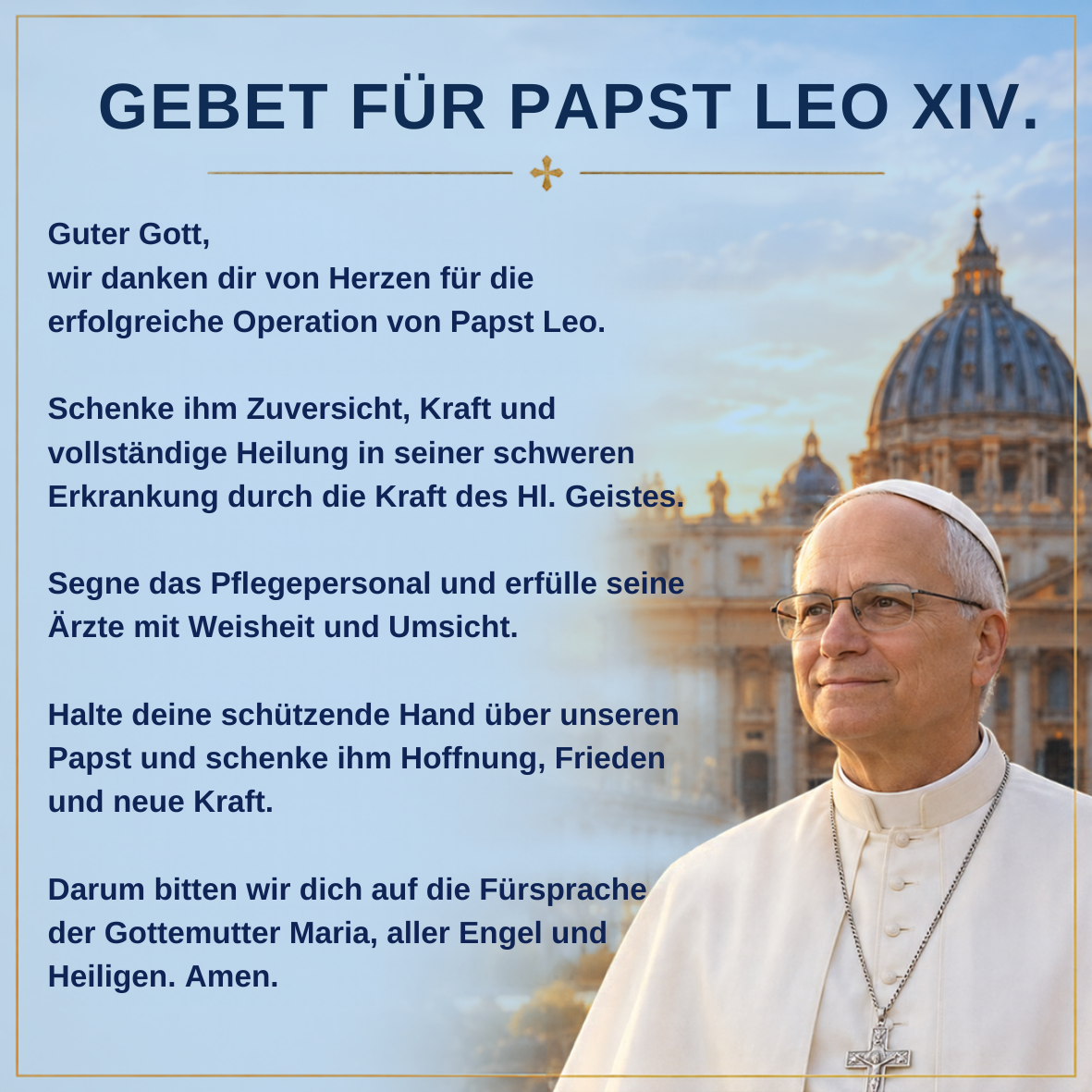 Gebet für Papst Leo