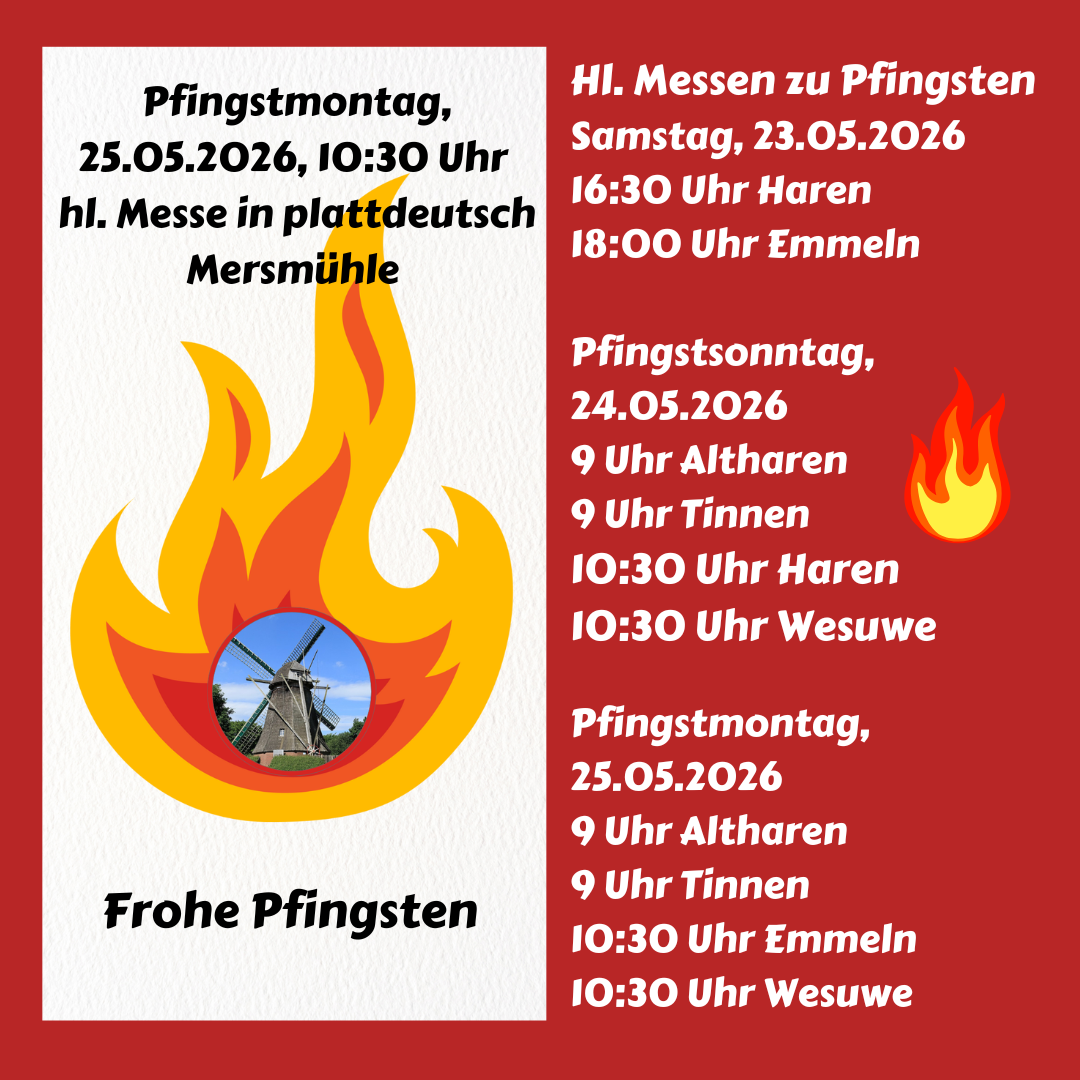 Pfingsten Vorabendmesse in St. Martinus Haren